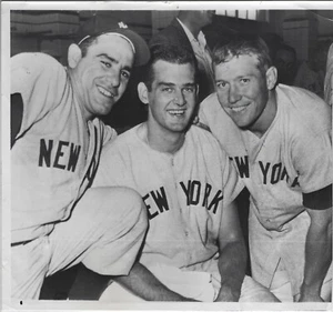 Foto originale AP Type 3 1955 Mickey Mantle HOF New York Yankees 8x10 filo stampa - Foto 1 di 2