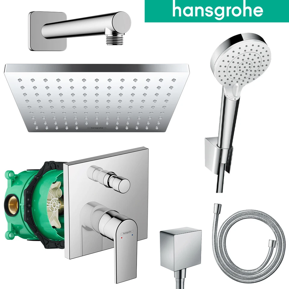 Hansgrohe Duscharmatur Unterputz Vernis Shape Regendusche Kopfbrause Set Ibox - Bild 1 von 4