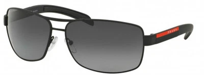 POLARIZED Genuine PRADA Matte Black Metal Sunglasses SPS 54I DG0 5W1 PS 54IS 541 - Image 1 of 4