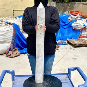 21.58LB Natural Clear Crystal Obelisk Quartz Energy Tower Point Reiki Healing - Picture 1 of 12