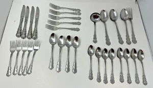 31 Stück Korea/Japan Edelstahl Silber 18-0 Besteck Set Geschirr Unk Marke - Bild 1 von 9