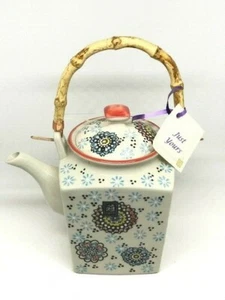 Miyabi Asiatisches Design Keramik Teekanne/Kaffeekanne mit Bambus Stil Griff - Bild 1 von 12