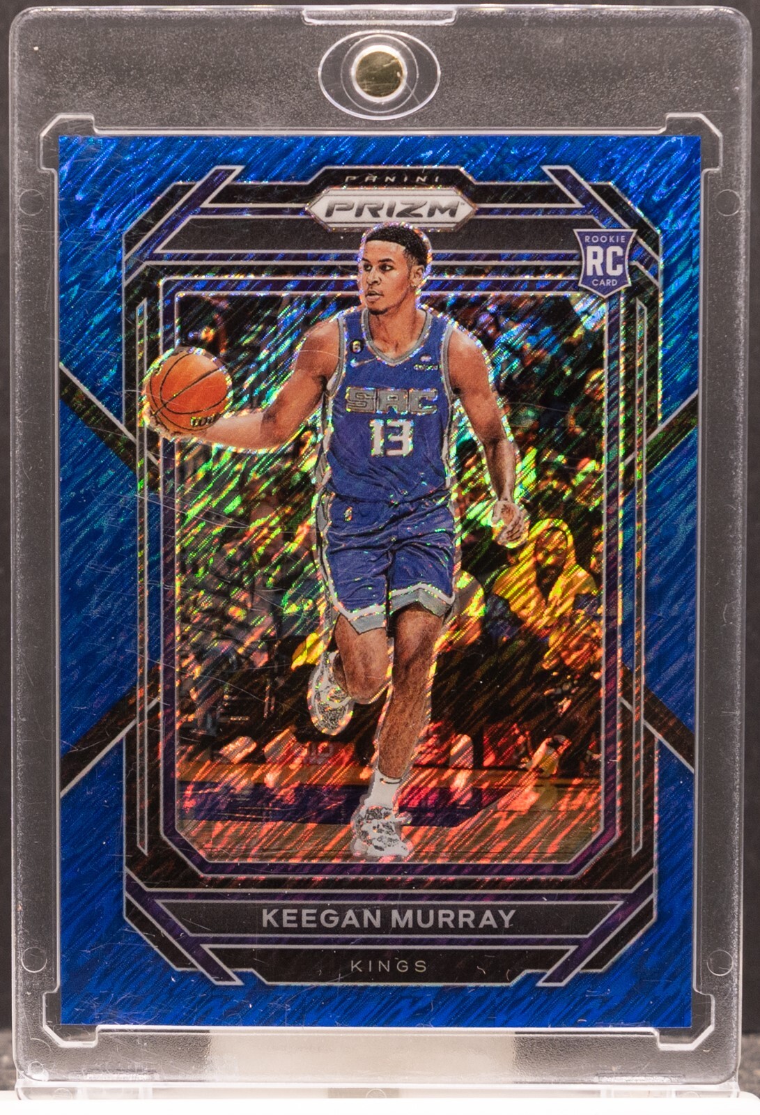 KEEGAN MURRAY 2022 Panini Prizm 245 Blue Shimmer Prizm RC Rookie 19/35 KINGS