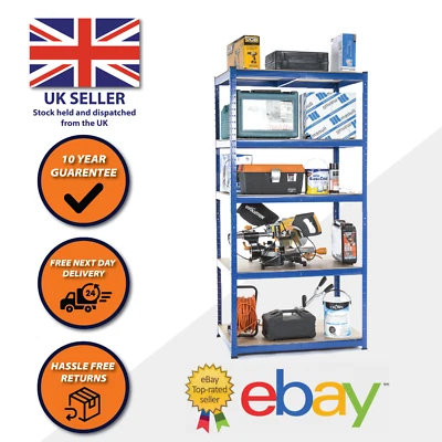 Heavy Duty Garage Racking/Shelving Units 5 Tier Metal Storage Racks 275kg UDL - Image 1 of 4