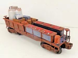 O SCALE LIONEL METAL FLAT CAR OPEN WORK CAR GONDOLA CUSTOM LOAD COLLECTIBLE - Picture 1 of 9