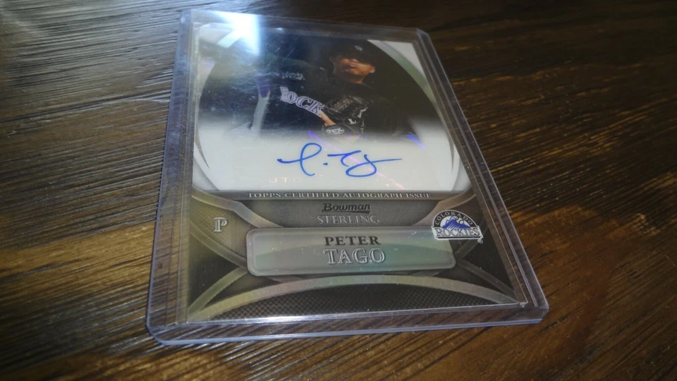 2010 BOWMAN STERLING   #15/25 PETER TAGO AUTOGRAPHED BASEBALL CARD - Image 1 of 3