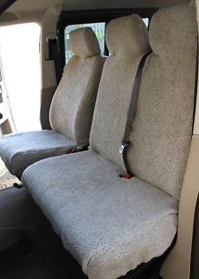 LDV Convoy (96-05) GREY SHEEPSKIN Faux FUR VAN Seat COVERS - Single + Double - Image 1 of 3