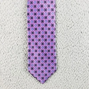 Ermenegildo Zegna 100% Silk Neck Tie Purple Geometric Mens Classic - Picture 1 of 7