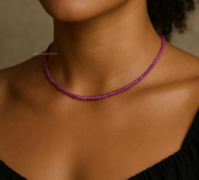 Лепидолит ошейник изящный фиолетовый камень королева ожерелье исцеления подарки на день рождения - Изображение 1 из 4