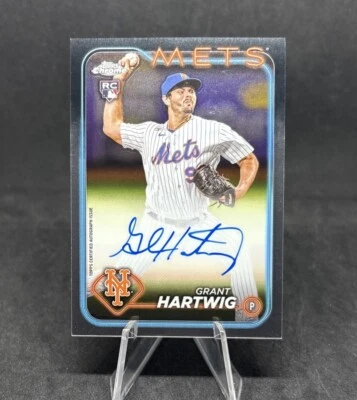 Grant Hartwig 2024 Topps Chrome Rookie Rookie RC Auto Autograph #RA-GH -Mets - Image 1 of 3