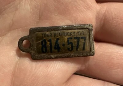 1954 Kentucky DAV Tag Keychain License Plate 814-577 Tour Kentucky - Image 1 of 4
