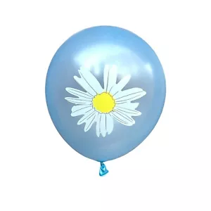 12 Pack Daisy Balloons Flowers Floral Latex Blue Birthday Or Shower Party Decor - Picture 1 of 1