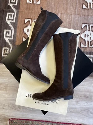 Yves Saint Laurent Rive Gauche Tom Ford 2003 Hyde YSL Riding Boots Size 37 US 6 - Image 1 of 4