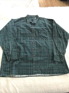 Camisa a cuadros con botones PURITAN para hombre 100% algodón 2XL (52” pecho). bolsillo - Imagen 1 de 5