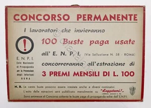 Pubblicità Ente Nazionale Prevenzione Infortuni concorso premi mensili anni '30 - Picture 1 of 2