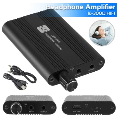 16-300Ω HIFI Headphone Amplifier Portable Earphone AMP 3.5mm w/ Audio USB Cable - Image 1 of 4