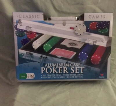200 pc Cardinal Poker Chip Set in Aluminum Case Cards Texas Hold Em Poker NEW - Image 1 of 3