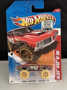 2011 Hot Wheels Thrill Racers - Desert Olds 442 W-30 #185 Red Factory Sealed - Picture 1 of 8