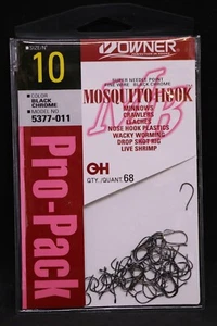 OWNER Mosquito Bait Hooks Pro Pack 5377-011 Size 10 - Black Chrome - Pack of 68 - Picture 1 of 2