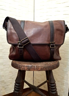 FOSSIL Genuine LEATHER Tan Brown Satchel Laptop Bag Large Dust Bag - image 1 of 4