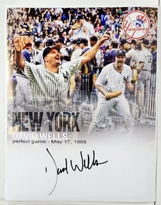 DAVID WELLS Signed 11x14 Photo  New York Yankees Perfect Game Picture - Picture 1 of 2