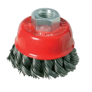 CEPILLO DE PUAS DE ACERO TRENZADO TIPO VASO 100 MM PARA AMOLADORAS - Imagen 1 de 1