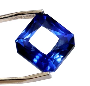 7,65 ct Ceylon natürlicher blauer Saphir Asscher-Schliff zertifiziert loser Edelstein - Bild 1 von 7