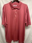 Greg Norman Shark Play Dry Men Golf Polo Shirt Size 2XL Peach / Pink Diamonds