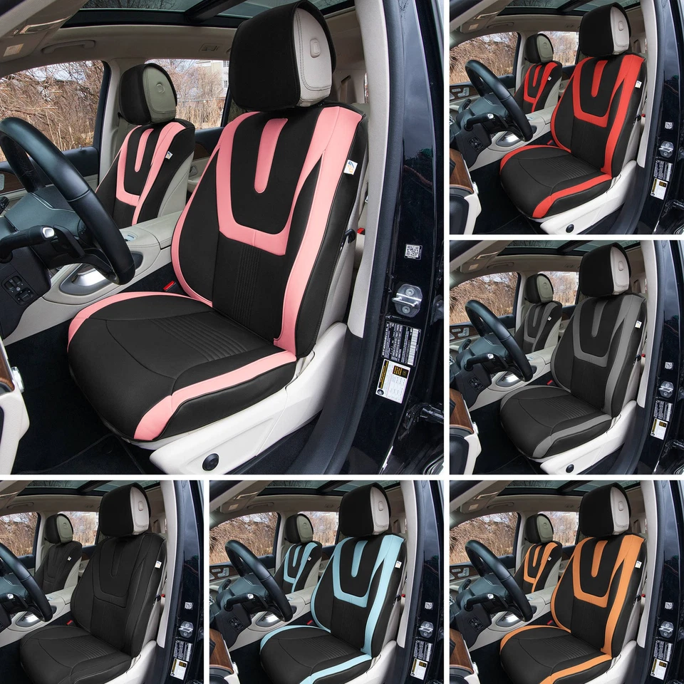 FH Group Universal Fit Deluxe imitación cuero fundas de asiento de coche modernas - Juego delantero Foto 1 de 1