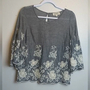 Listicle besticktes Baumwolltop Medium - Bild 1 von 10