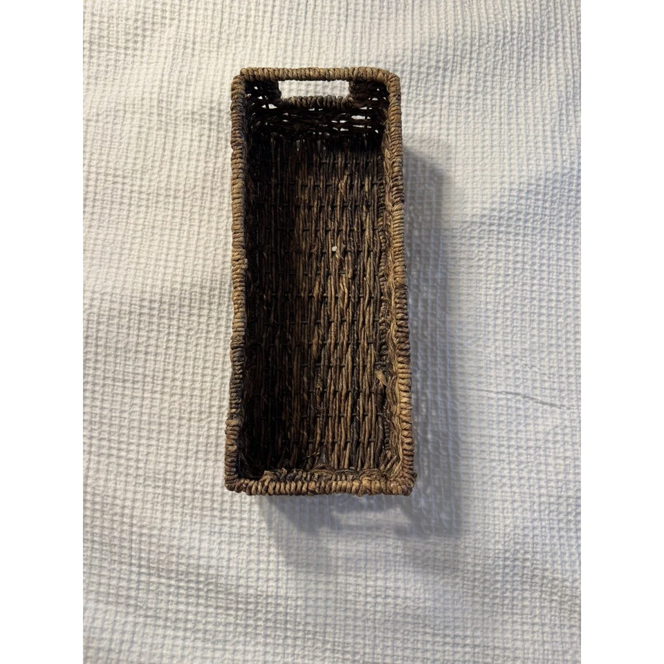 Whicker Straw Basket Brown Home Decor Boho Bohemian Cottagecore - Image 1 of 4