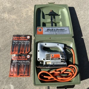 Vintage Black & Decker 7518 2-Speed Jig Saw Kit 7517 Jigsaw Blades, Case, Guide - Picture 1 of 10