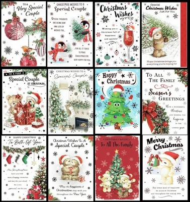 SPECIAL COUPLE, TO BOTH OF YOU, TO ALL THE FAMILY ~ Quality Open CHRISTMAS Card - Image 1 of 2