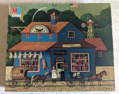 1986 RARE VINTAGE MB Charles Wysocki BARTON MEATS 500 Piece Puzzle #4678-1 - Image 1 of 4