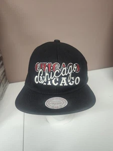Chicago Bulls NBA Mitchell And Ness Black Adjustable Baseball Cap Hat - Picture 1 of 13
