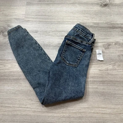 Pantalones de mezclilla azul marino antiguos para niñas bailarina jeggings incorporados resistentes talla 6 Foto 1 de 4