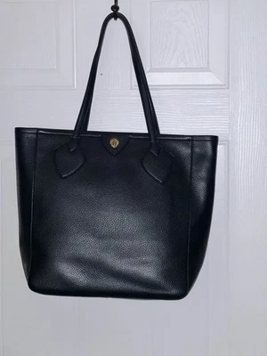 Bolso de hombro Anne Klein de cuero sintético negro dorado herrajes tamaño mediano Foto 1 de 4
