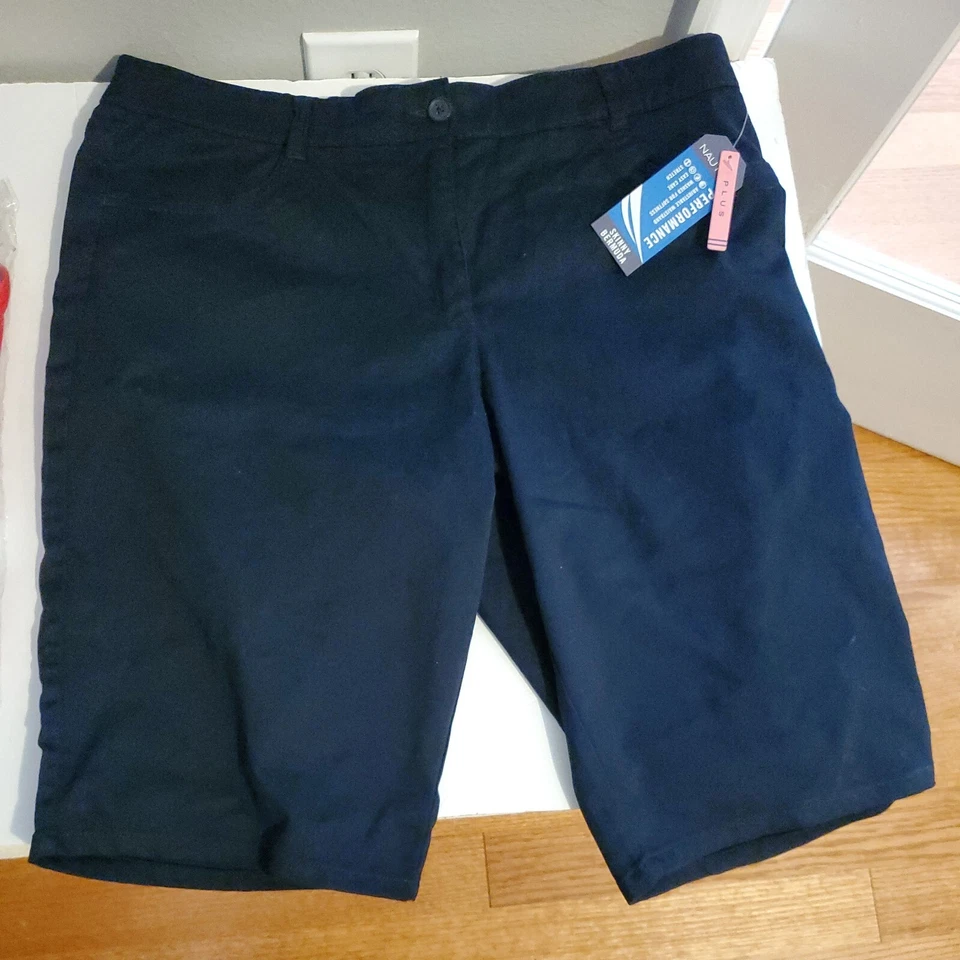 Bermudas ajustadas caqui para niña Nautica uniforme pantalones cortos talla 18,5 + N1 Foto 1 de 4