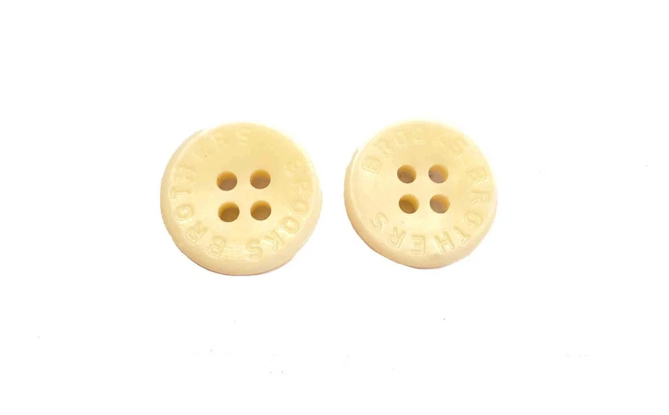 Dos Tirantes Brooks Brothers Botones de Repuesto Crema Grabados 4 Ojales 5/8" Foto 1 de 1