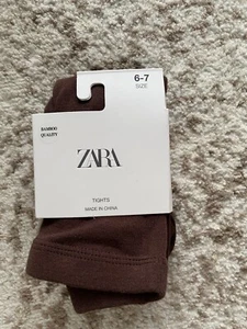 NEW ZARA GIRLS BROWN BAMBOO QUALITY KNIT TIGHTS 6-7 Years - Picture 1 of 3