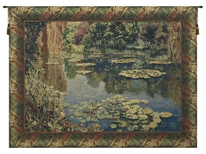 Lake Giverny Belgian Tapestry | Elegant Wall Hanging with Classic Border - Picture 1 of 6