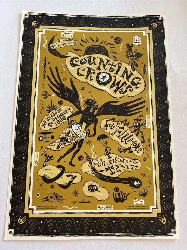 Counting Crows Train Original Concert Poster Fillmore 1996 - Image 1 of 1