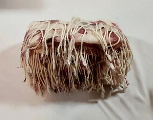 Vintage Cream & Mauve Foral Large Shawl Bought in England 79" by #1" Fringe Flaw - Picture 1 of 8
