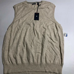 Men's IZOD Heritage Premium Essentials NWT Beige VEST Sz XL Wool Blend - Picture 1 of 6