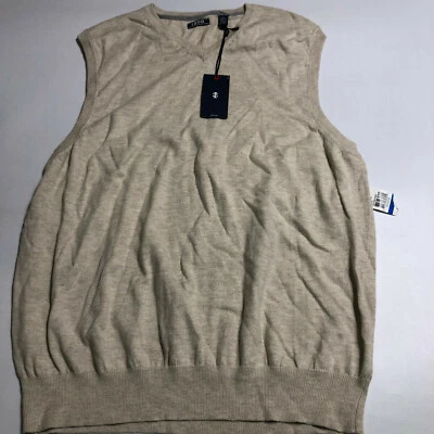 Men's IZOD Heritage Premium Essentials NWT Beige VEST Sz XL Wool Blend - Image 1 of 4
