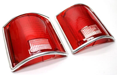 Juego de lentes de lámpara de luz trasera con borde cromado / PARA 1973-1991 K5 BLAZER SUBURBAN JIMMY Foto 1 de 4
