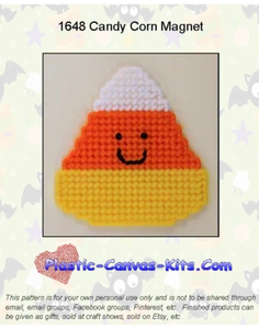 Imán de maíz de caramelo de Halloween - patrón o kit de lona de plástico - Imagen 1 de 1