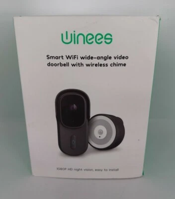 Campainha de vídeo WINEES campainha de segurança câmera Wi-Fi com HD 1080P Ind... - Imagem 1 de 4