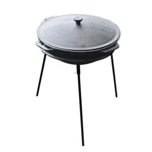 Asian cast iron cauldron 2.6gl with lid and stand . Kazan.Казан.WOK - Picture 1 of 9