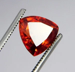 9.45 Ct Natural  Mogok Orange Painite Trillion Cut Loose Gemstone Certified - Picture 1 of 7